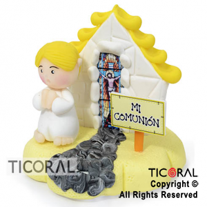 ADORNO CAPILLITA C/NENE MI COMUNION A. PORCELANA FRIA x 1